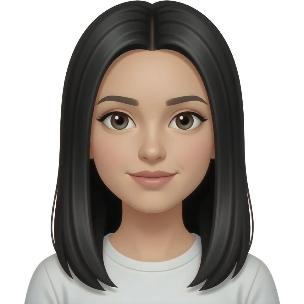 优雅黑长直发 emoji