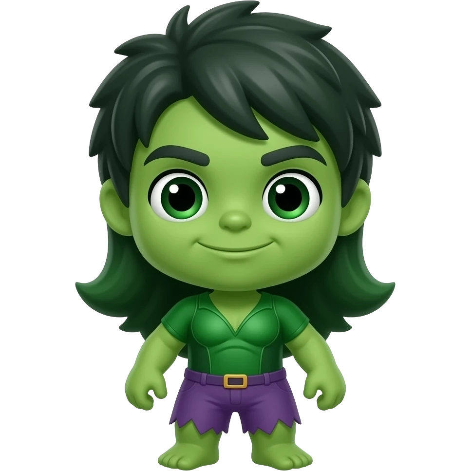 Mini cute Hulk with she hulk emoji