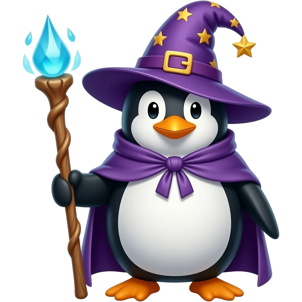 Penguin Wizard emoji