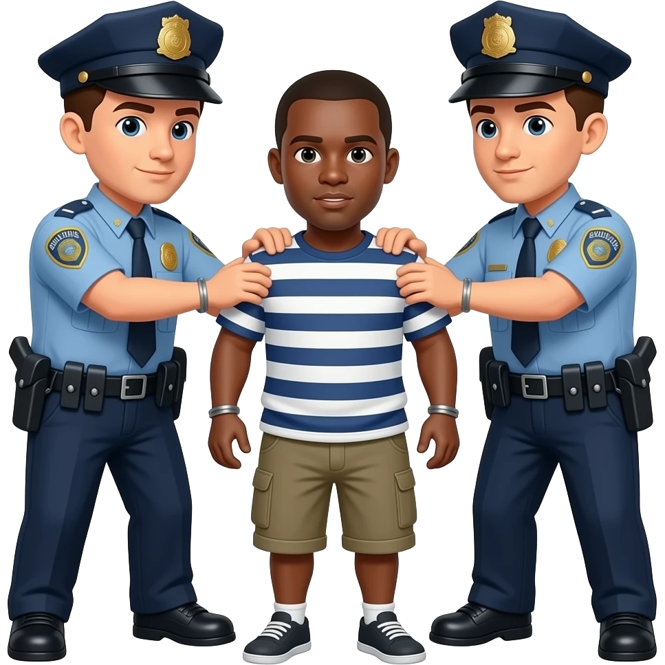 2 policias arestando a un criminal emoji