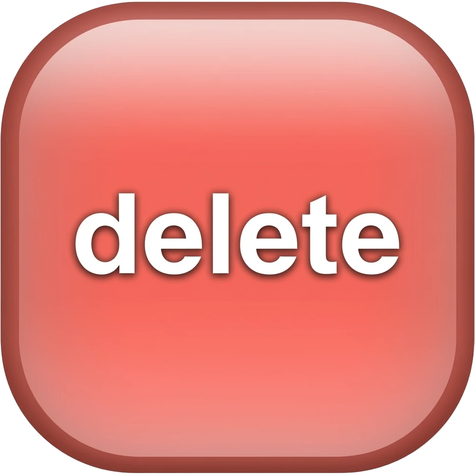 Красная кнопка с надписью delete emoji
