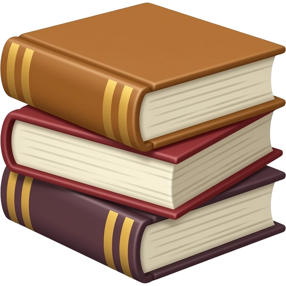 стопка книг коричневых бордовых бежевых  оттенков emoji
