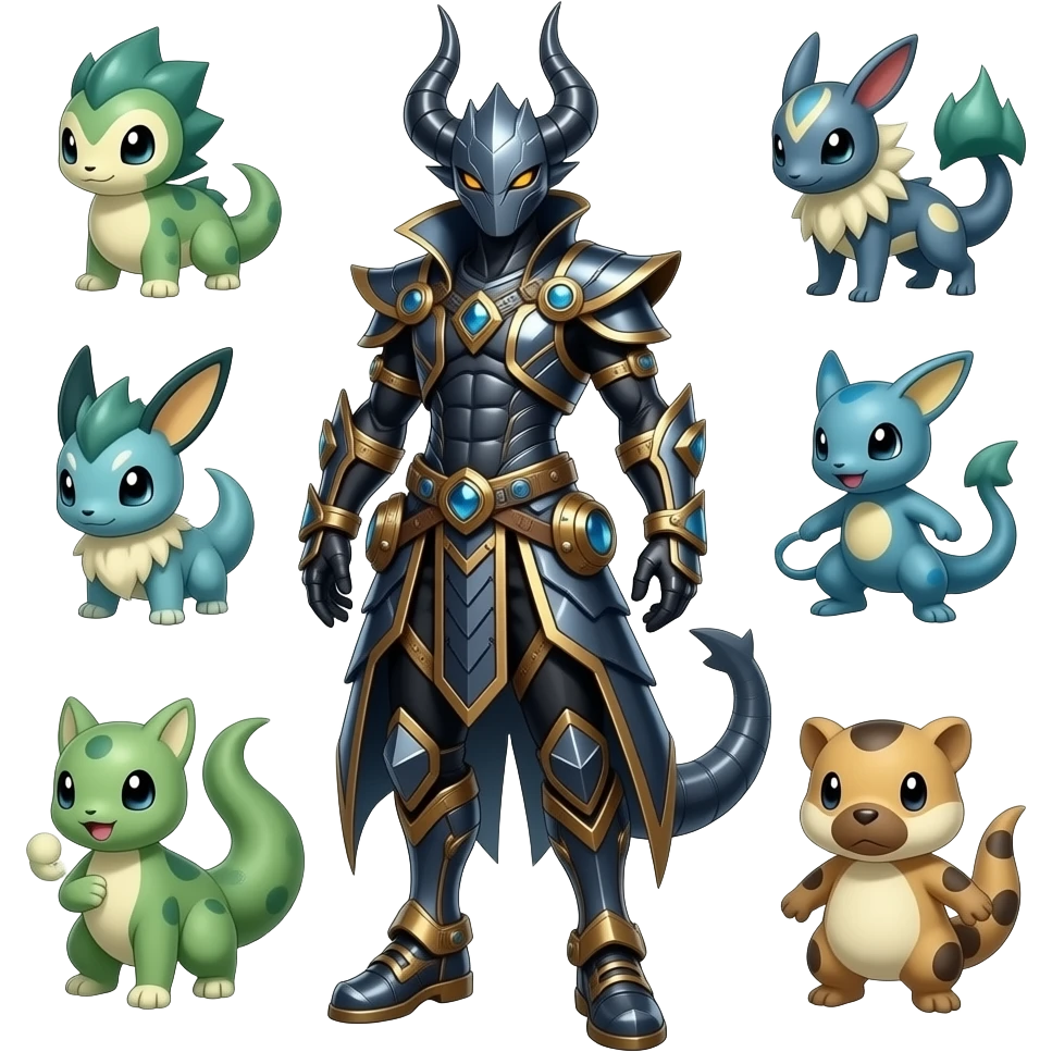shiny glossy smooth finned frilled gothic tall slim unique epic legendary shiny edgy cool steampunk-cyberpunk-solarpunk-fantasy-Absol-Sprigatito-Vaporeon-Manectric-Mudkip-Fakémon-hybrid emoji