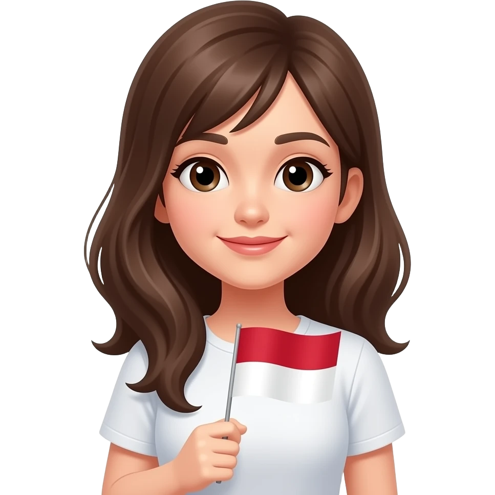 Indonesian flag with girl emoji