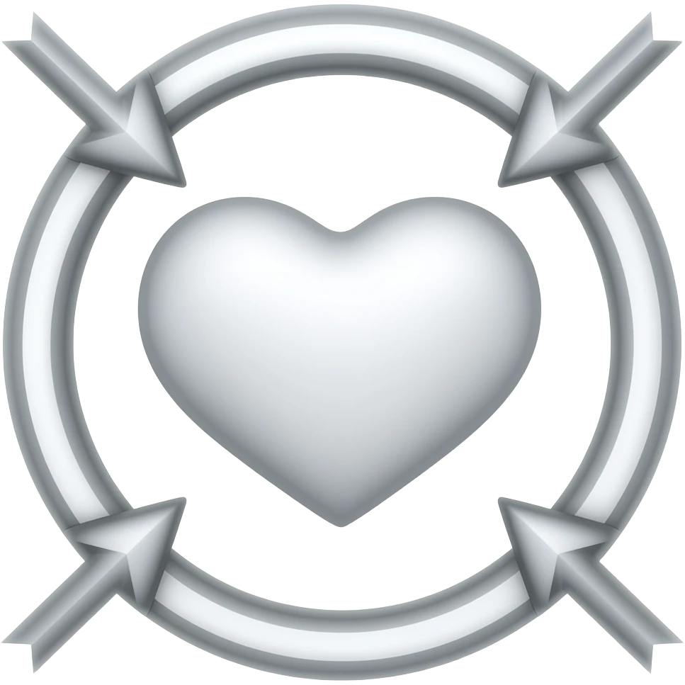 Corazón blanco flechado emoji