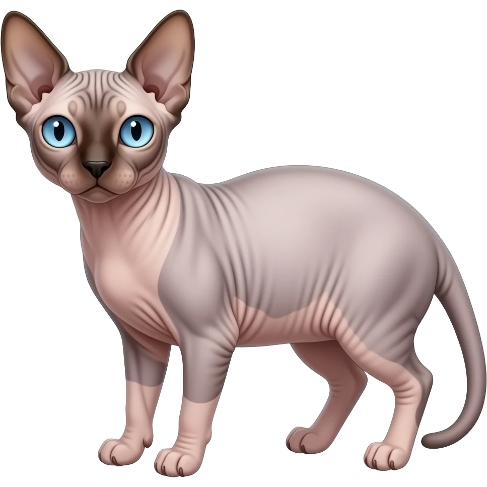 Sphynx cat with blue eyes emoji