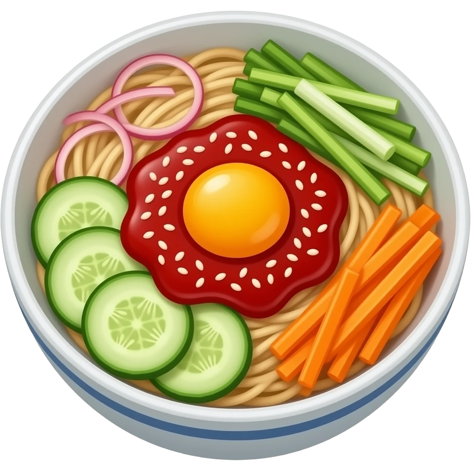 koreans style bibim noodle with spicy sauce emoji