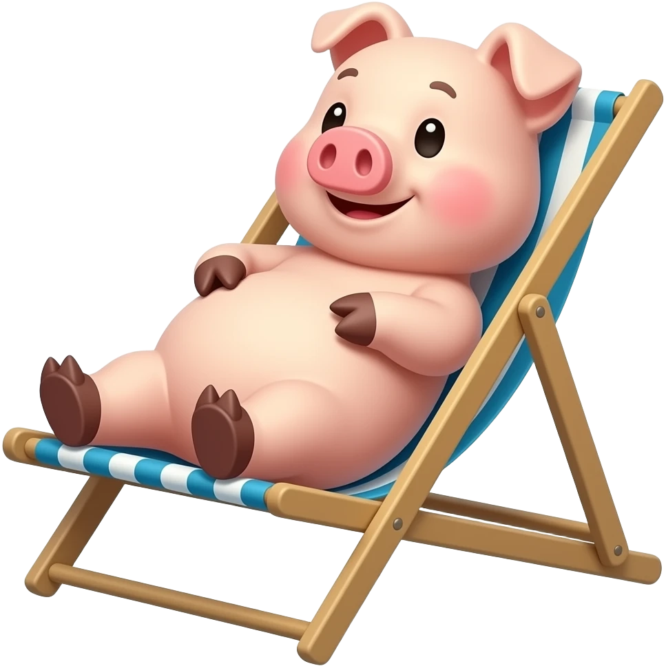 pig deckchair emoji