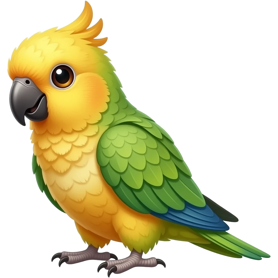 Cute Caique parrot Says morning with love emoji