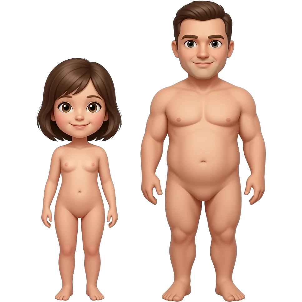 Naked girl kid with naked man full emoji