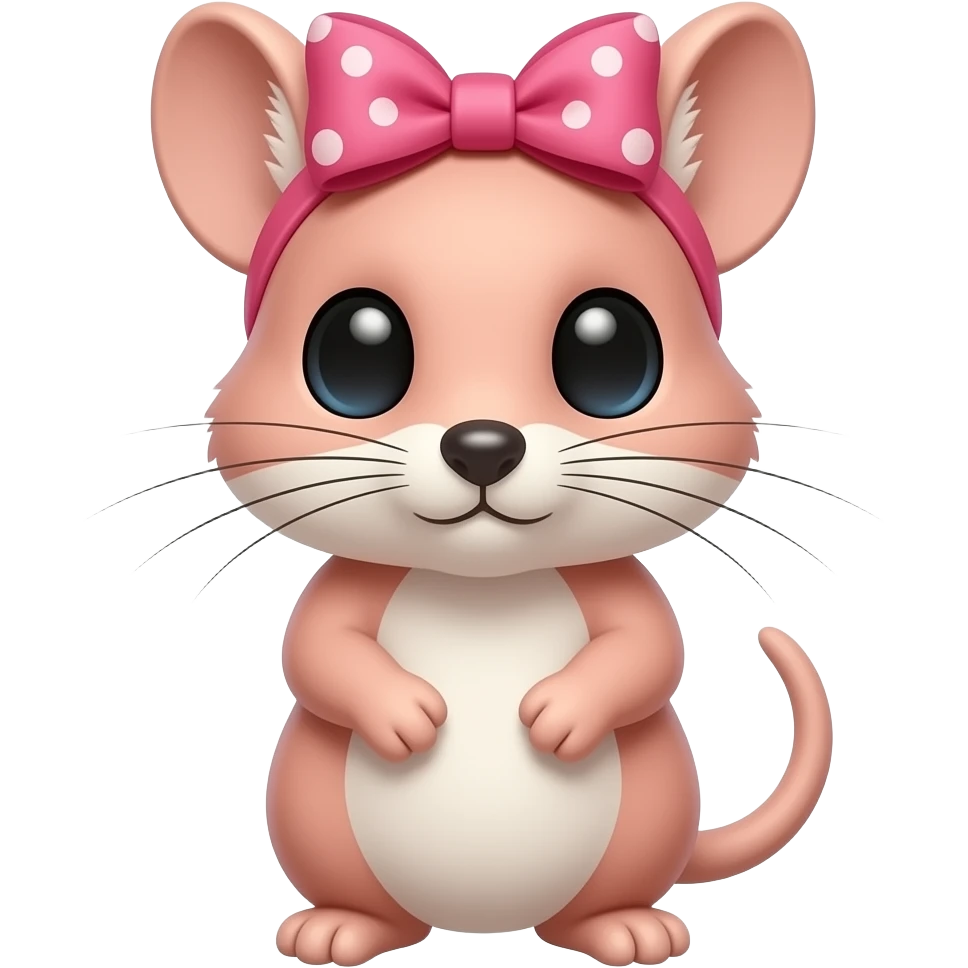 pink female xerus with a bow on the head emoji