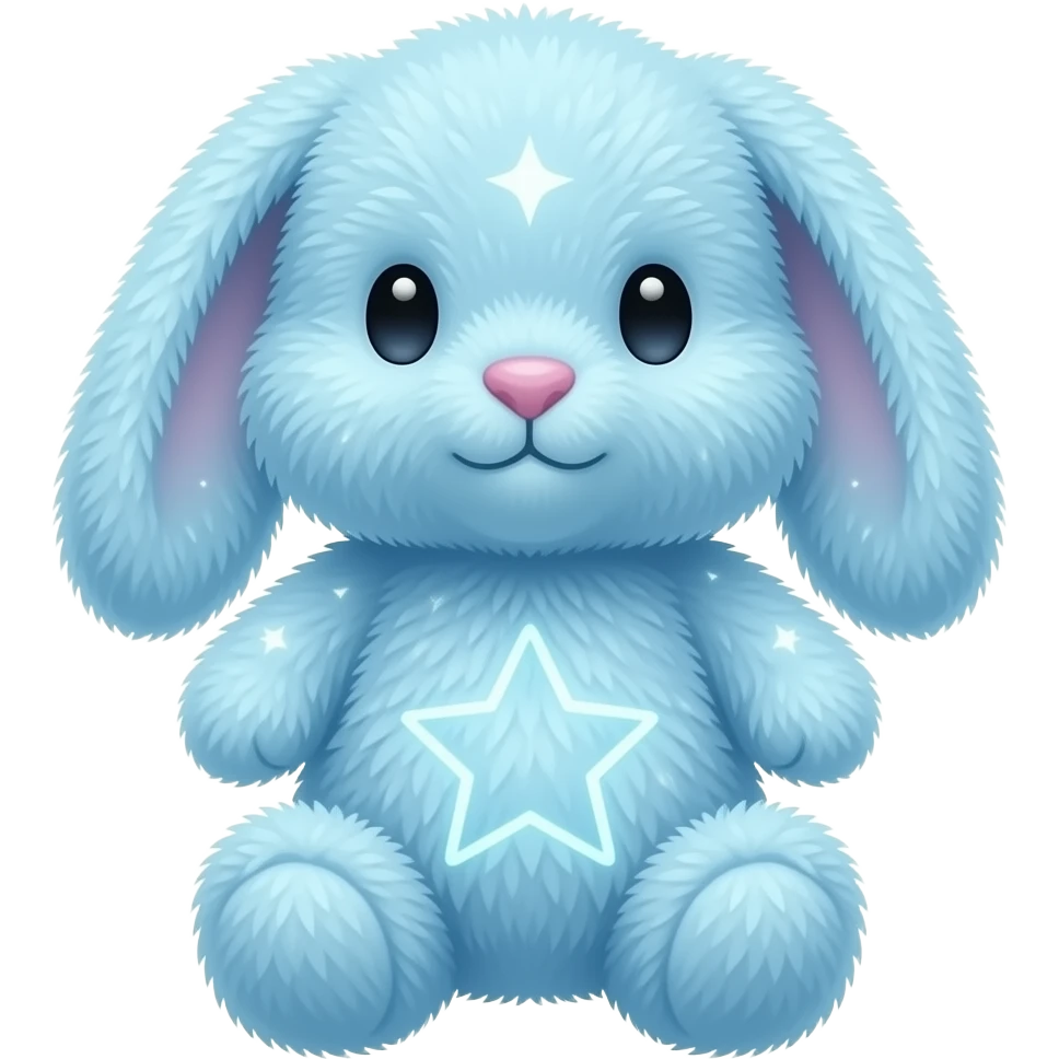 Light blue starry light blue magical bunny jellycat emoji