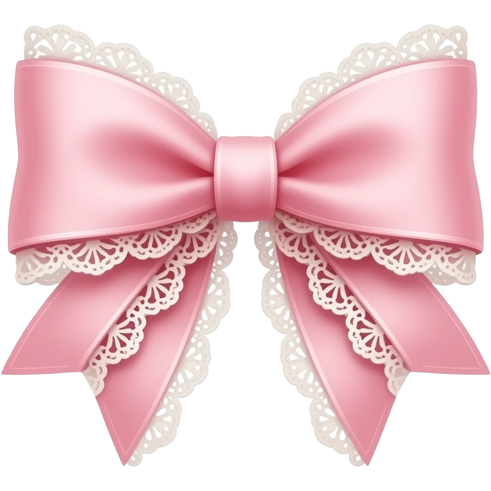 vintage rococo light pink bow with lace and frills emoji