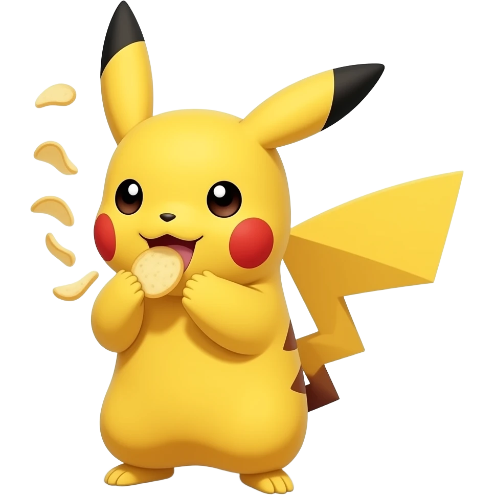 pikachu eating chips emoji