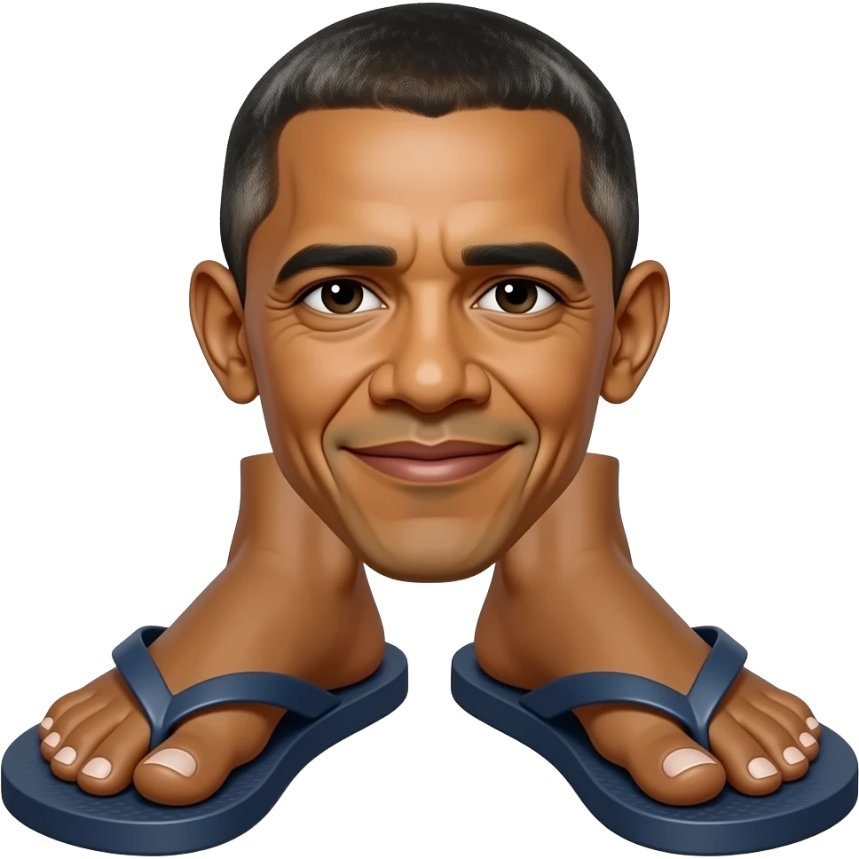 Obama toes in flip flops emoji