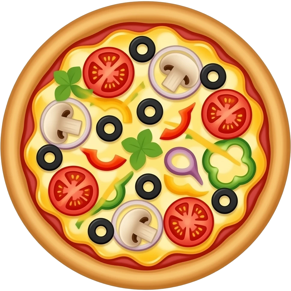 pizza with olives and other vegetables emoji