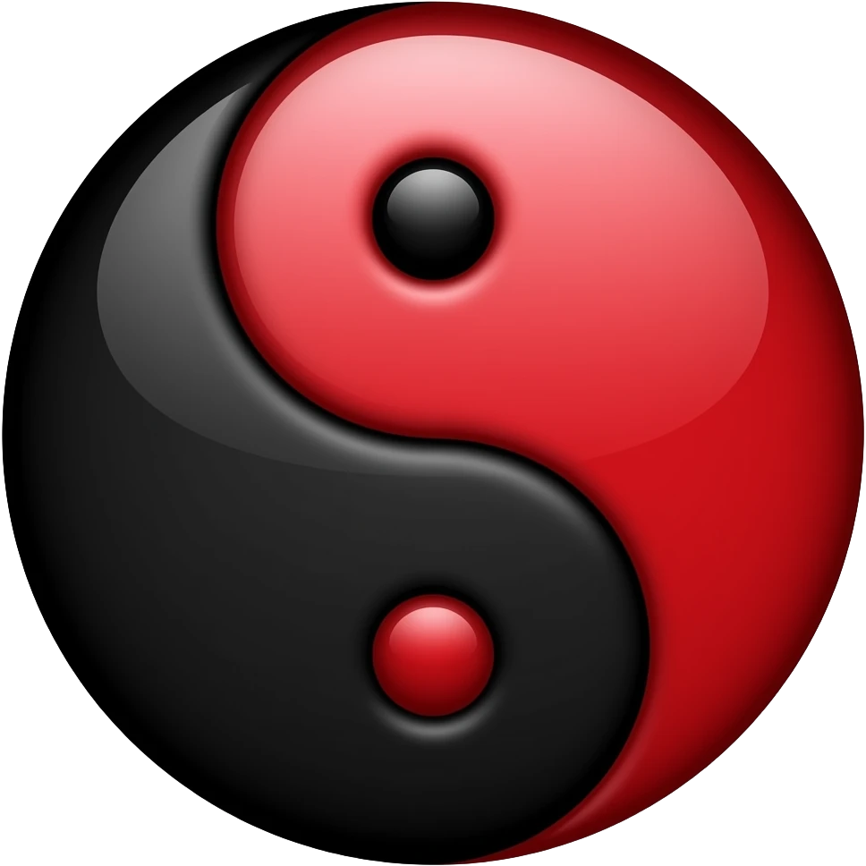 Black and Red BDSM symbol "triple" yin-yang emoji