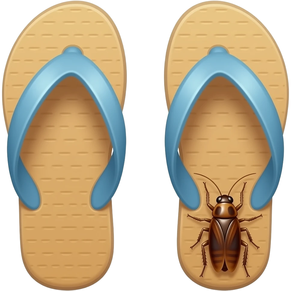 тапок  которым шлепают таракана emoji