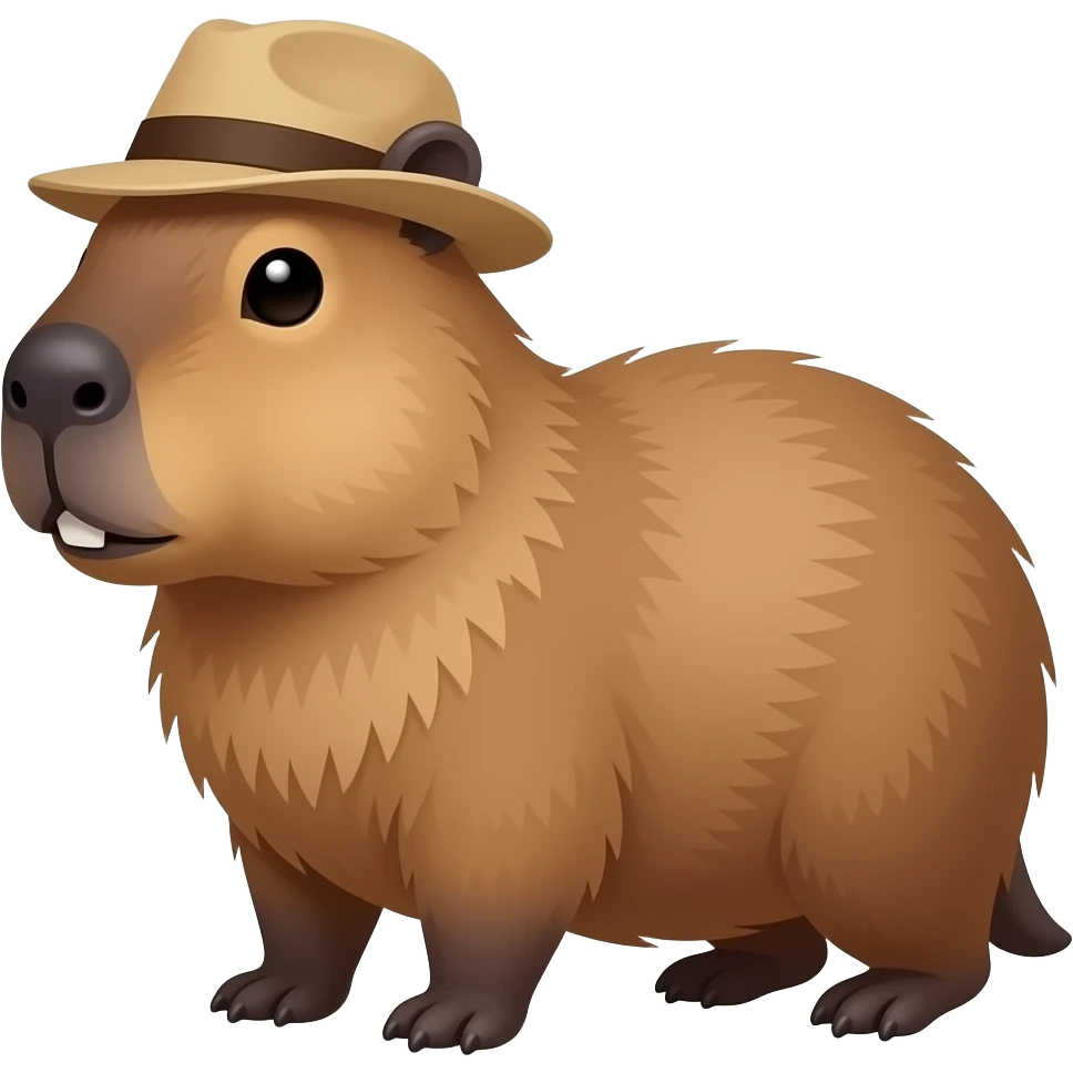 Capibara whit a hat emoji