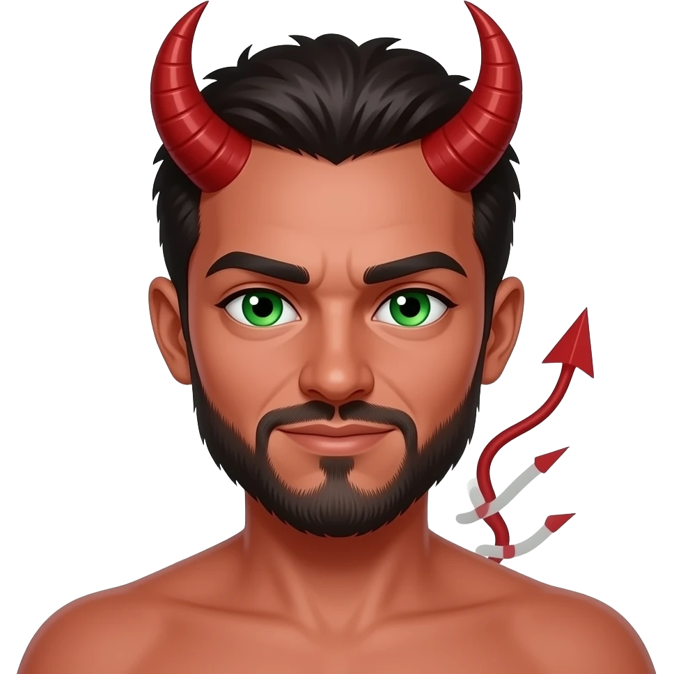 Дьявол с зелёными глазами emoji