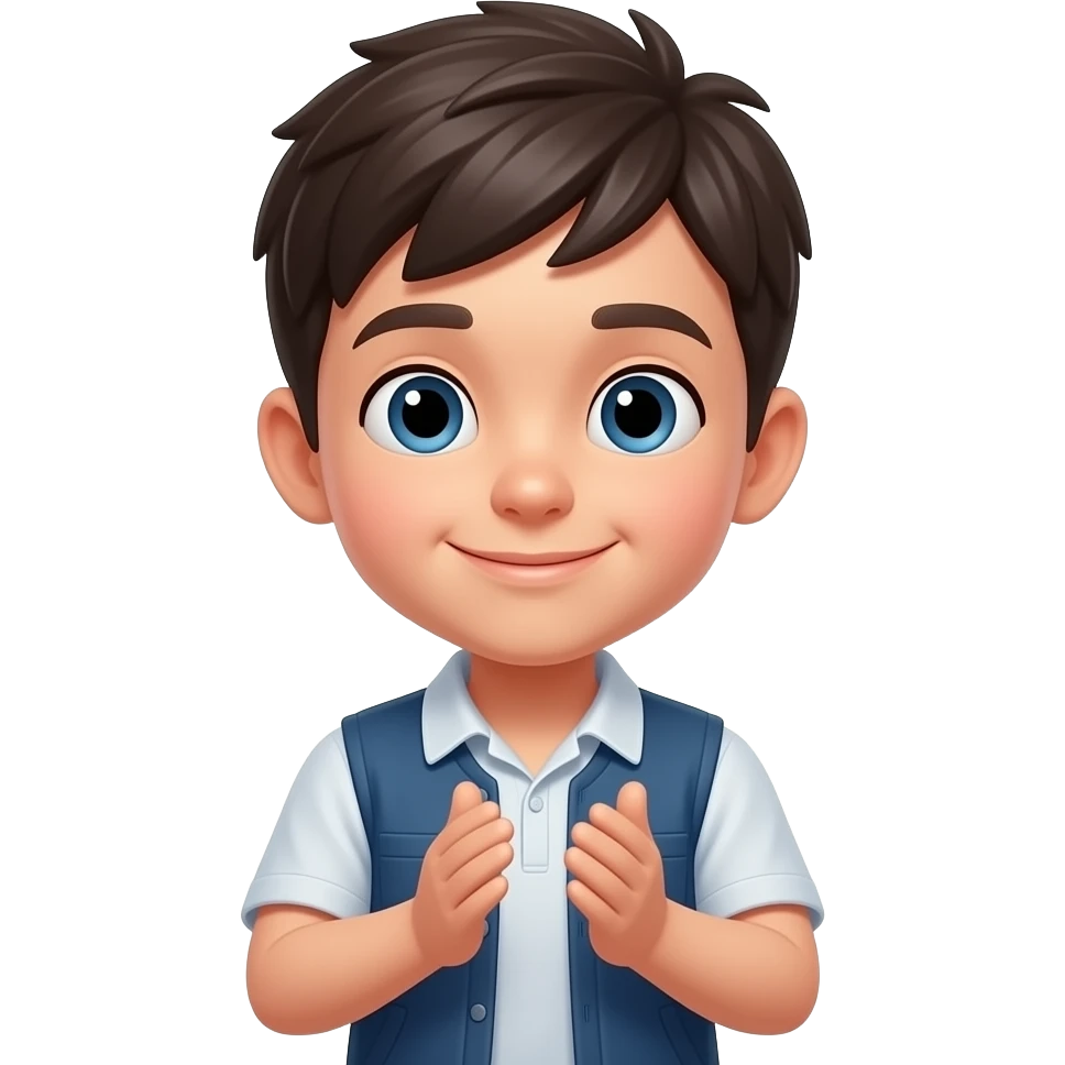A sharp and smart boy clapping emoji