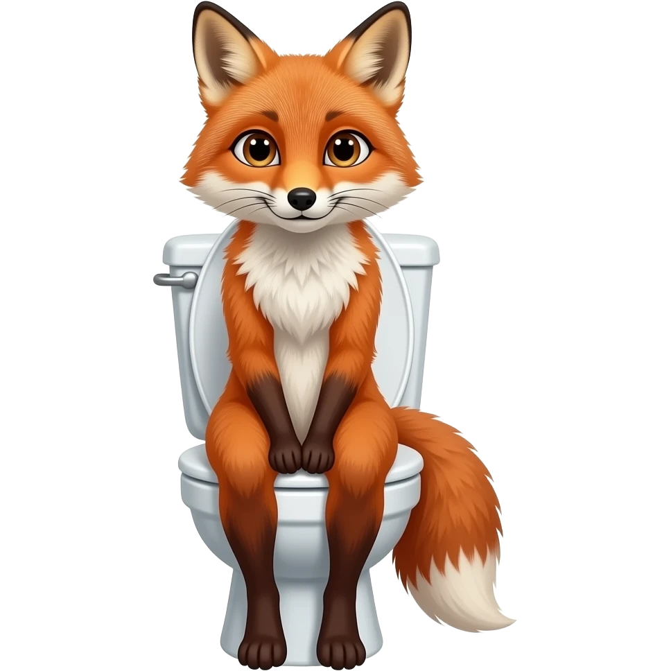Female fox furry person on toilet emoji