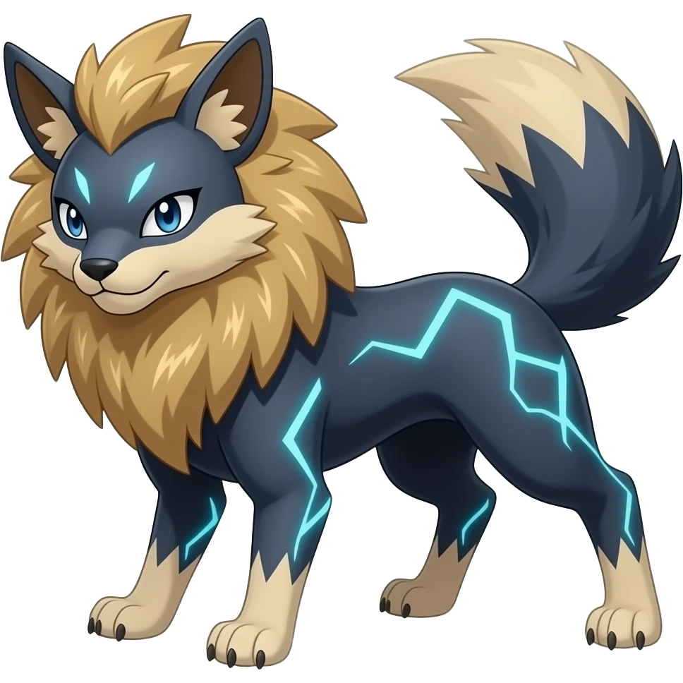 Pyroar-Furret-Shinx-Luxio-Luxray-Fakémon-hybrid emoji