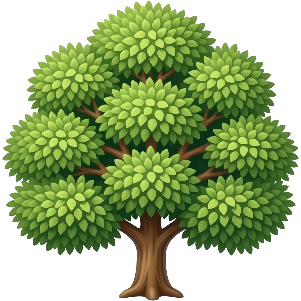 medium apple tree no fruit, sparse branches emoji