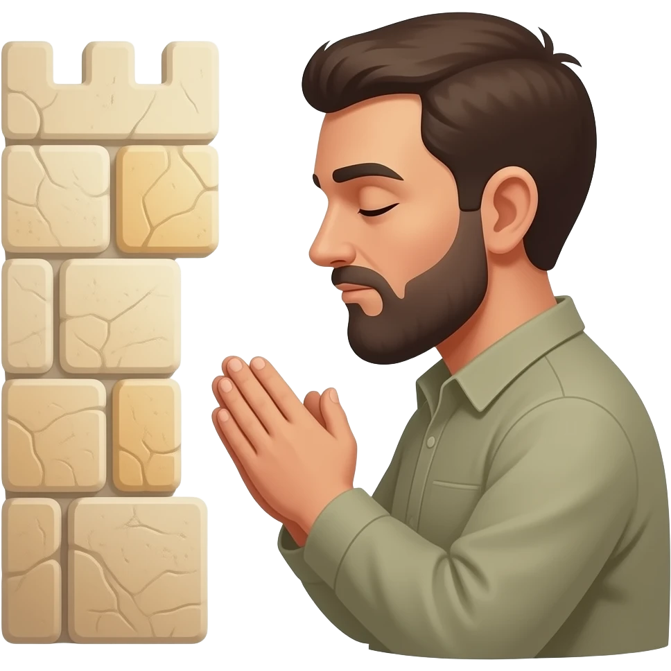 People praying at western wall emoji
