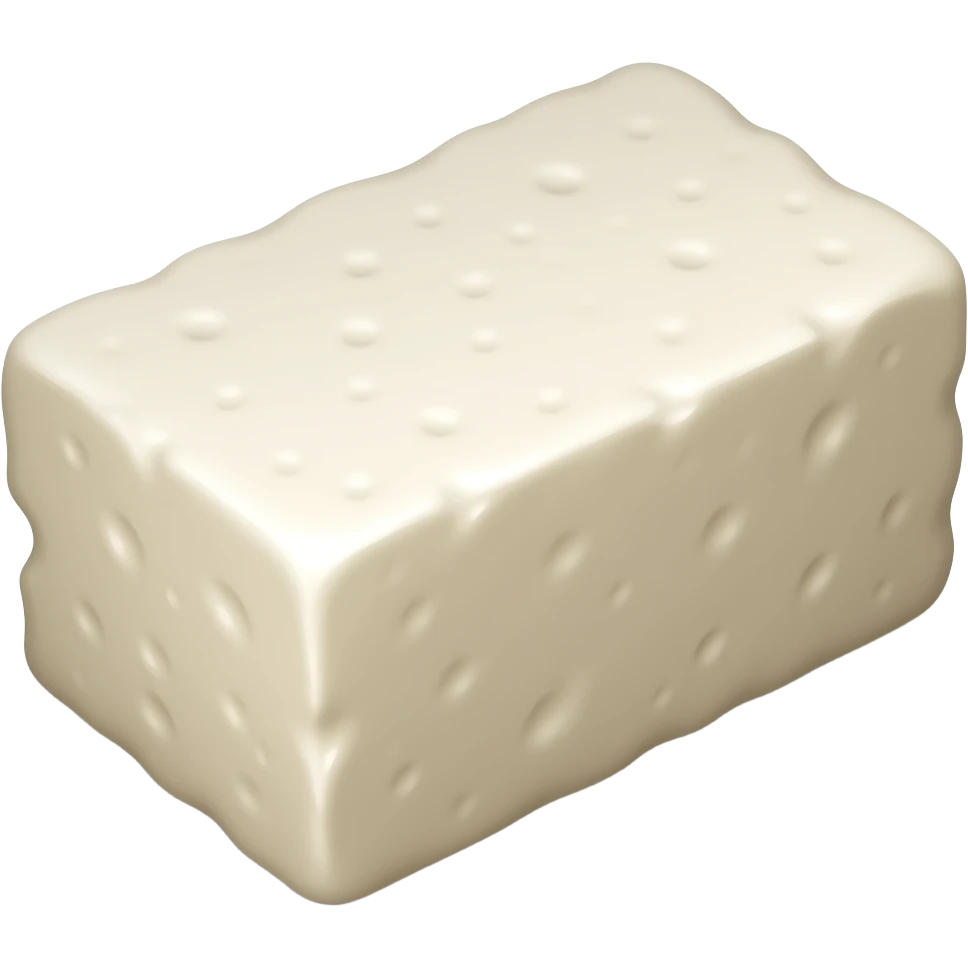 a rectangle paneer piece ans it should look realistic emoji
