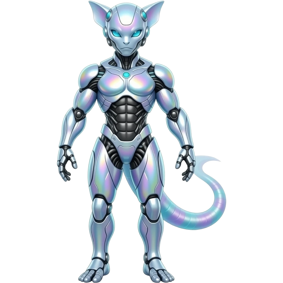 Epic legendary rare Shiny sparkly transparent bioluminescent luminescent vibrant bright pastel dark exotic iridescent colorful gradients futuristic modern metallic glossy glittery fantasy-cyber-Protogen-Fakémon-Pokémon-Vernid-creature emoji