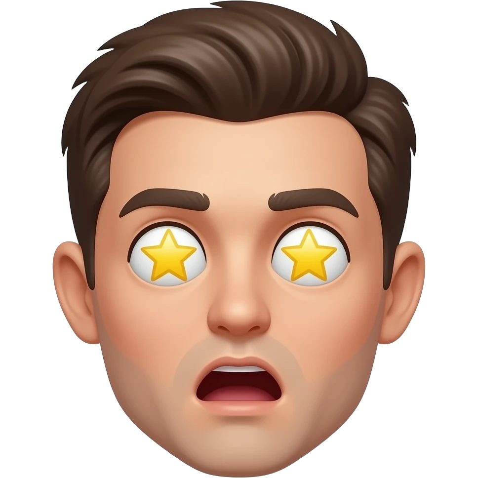 Emoji sorprendido con ojos de estrellas emoji