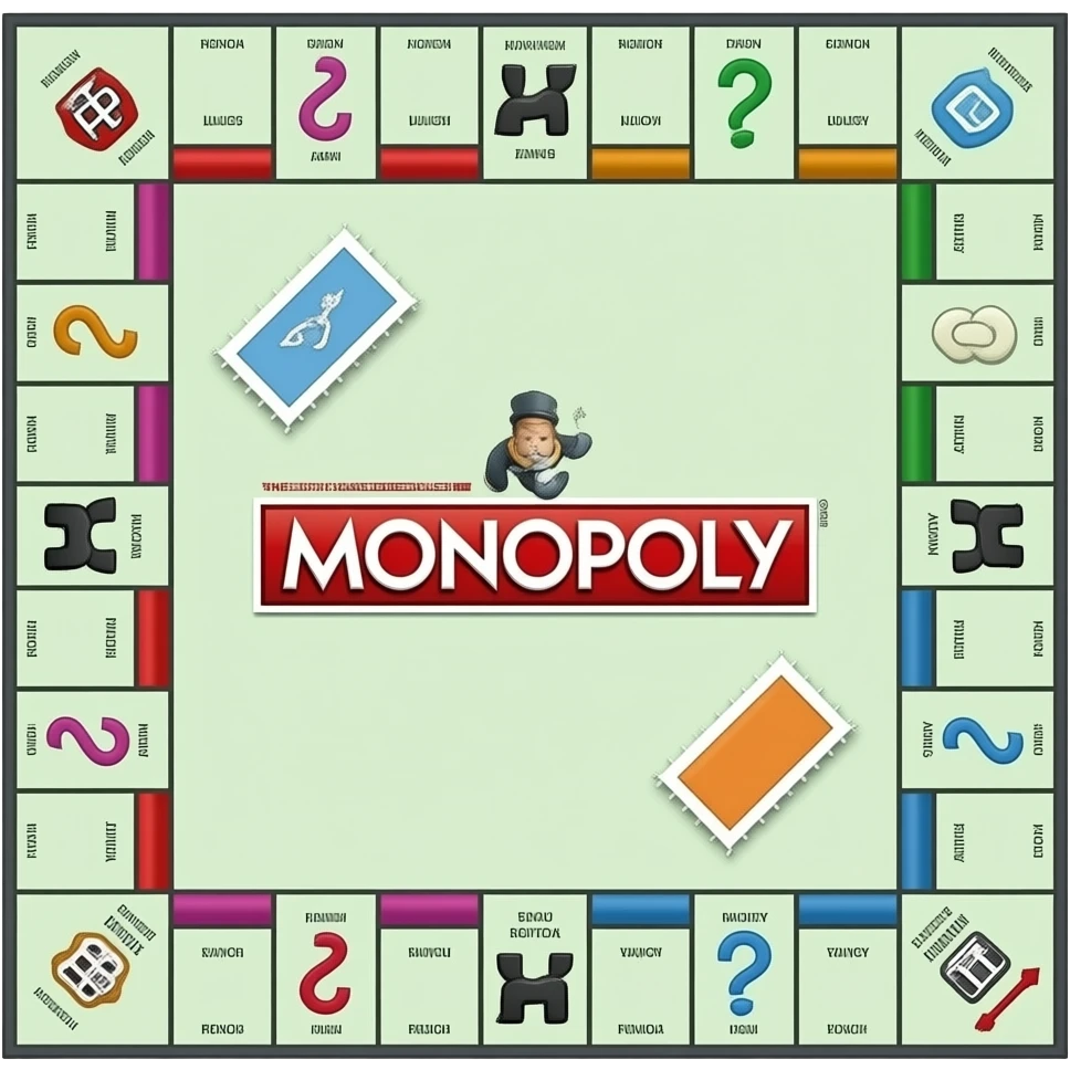 jeu de société type monopoly efface le logo au milieu emoji