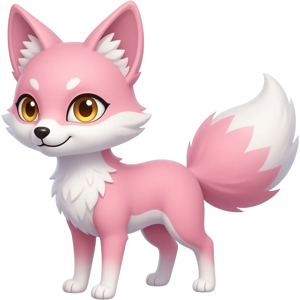 Sakura petite tall thin scrawny fawny golden-eyed sparkling glittering pastel pink and white oriental Kitsune-fox emoji