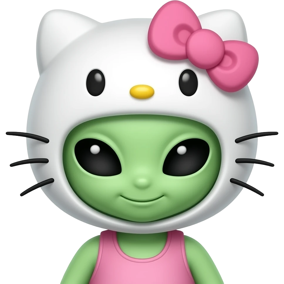 alien as hello kitty emoji