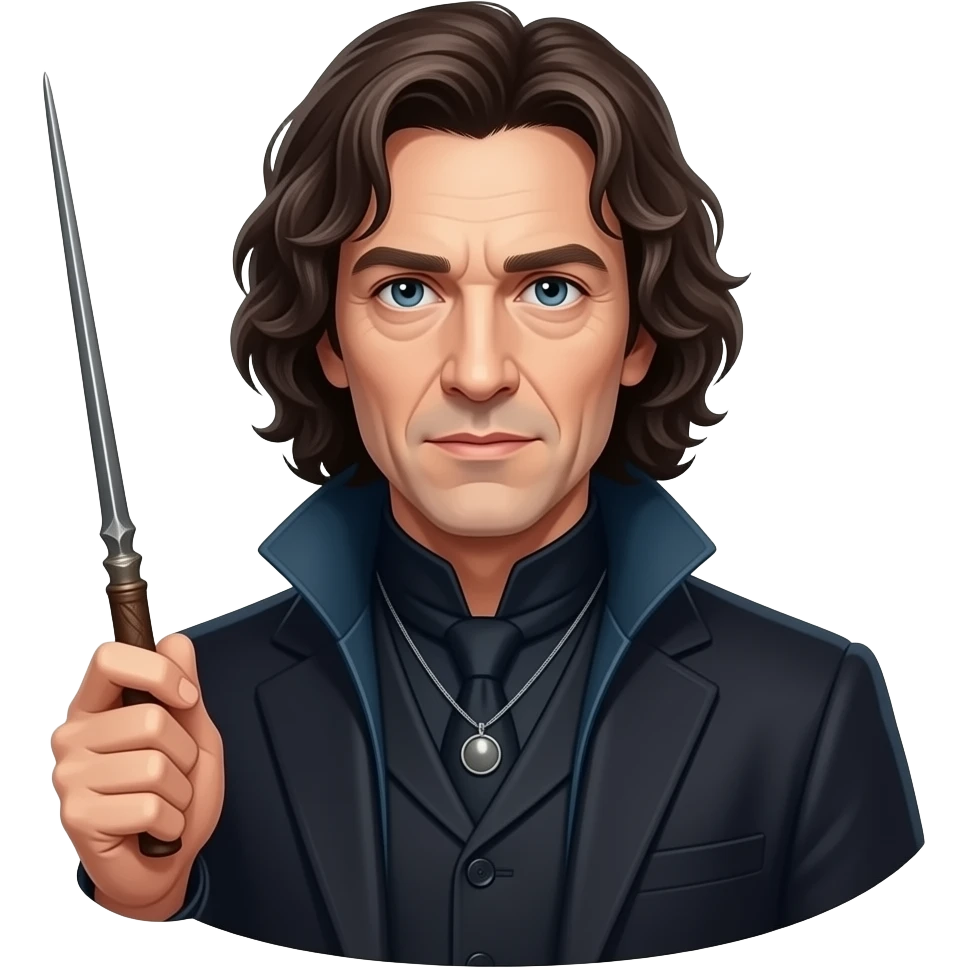 elegant severus snape alan rickman with wand emoji