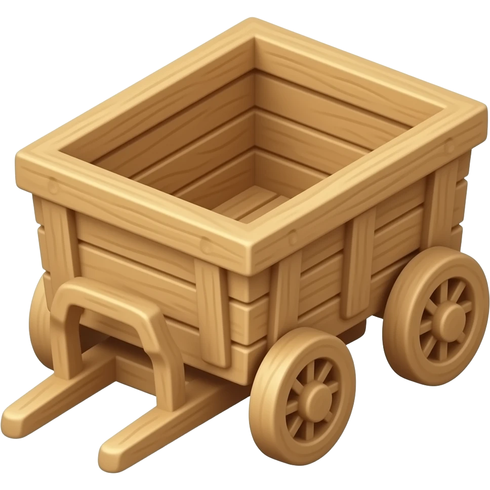 A simple, wooden cart emoji