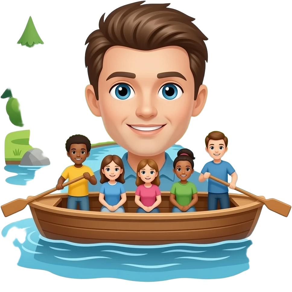Люди на речке emoji