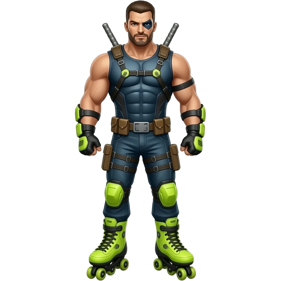 Bane is neon yellow roller blades emoji