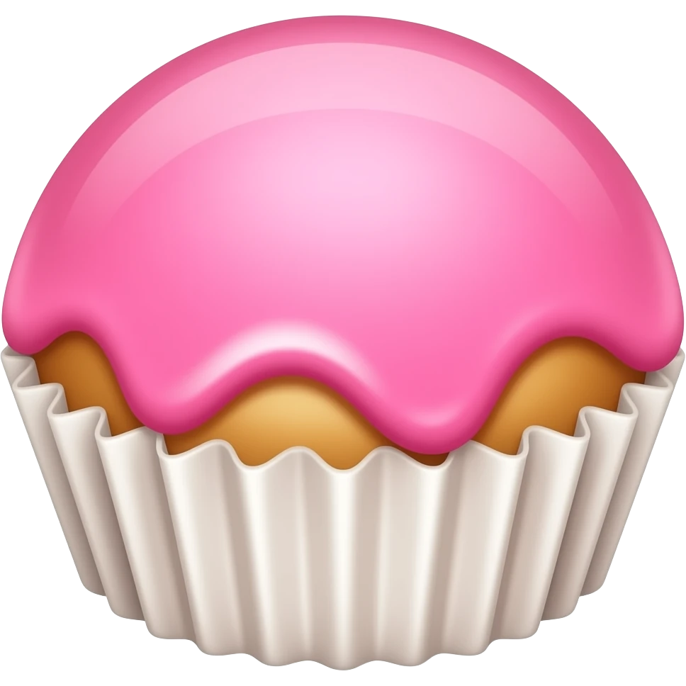 Cupcake with pink icing emoji