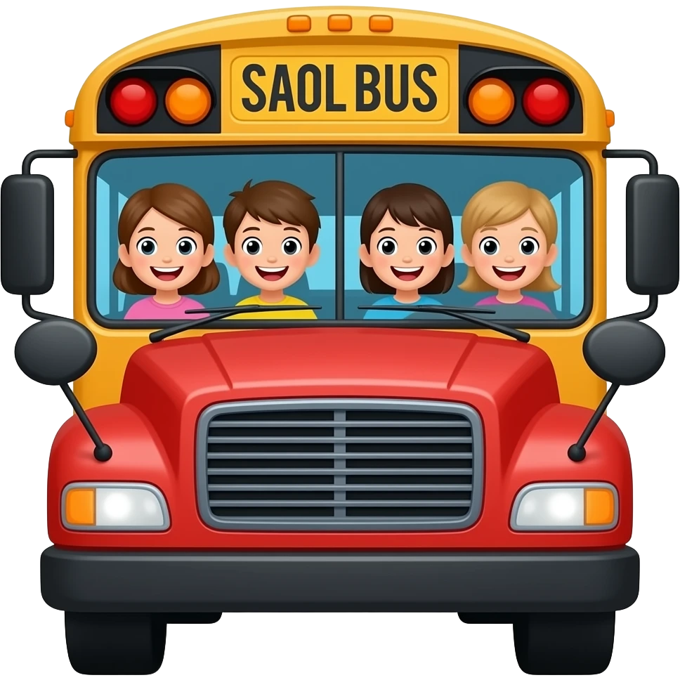 Автобус дети смеётся emoji
