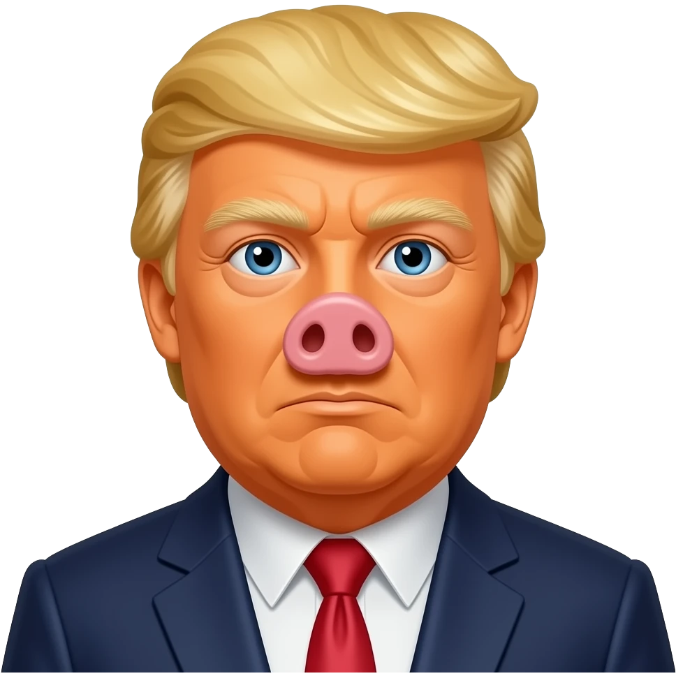 Orange trump with pig snout emoji