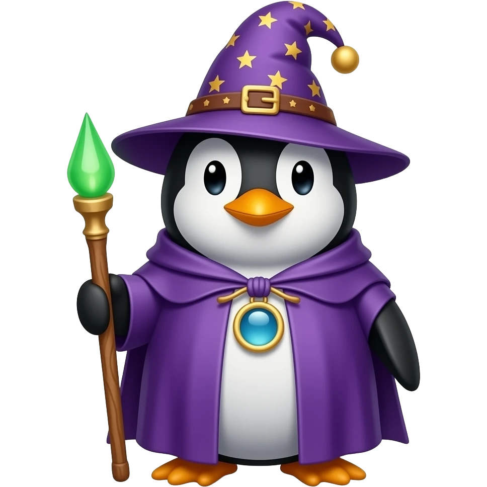 Penguin Wizard emoji | AI Emoji Generator