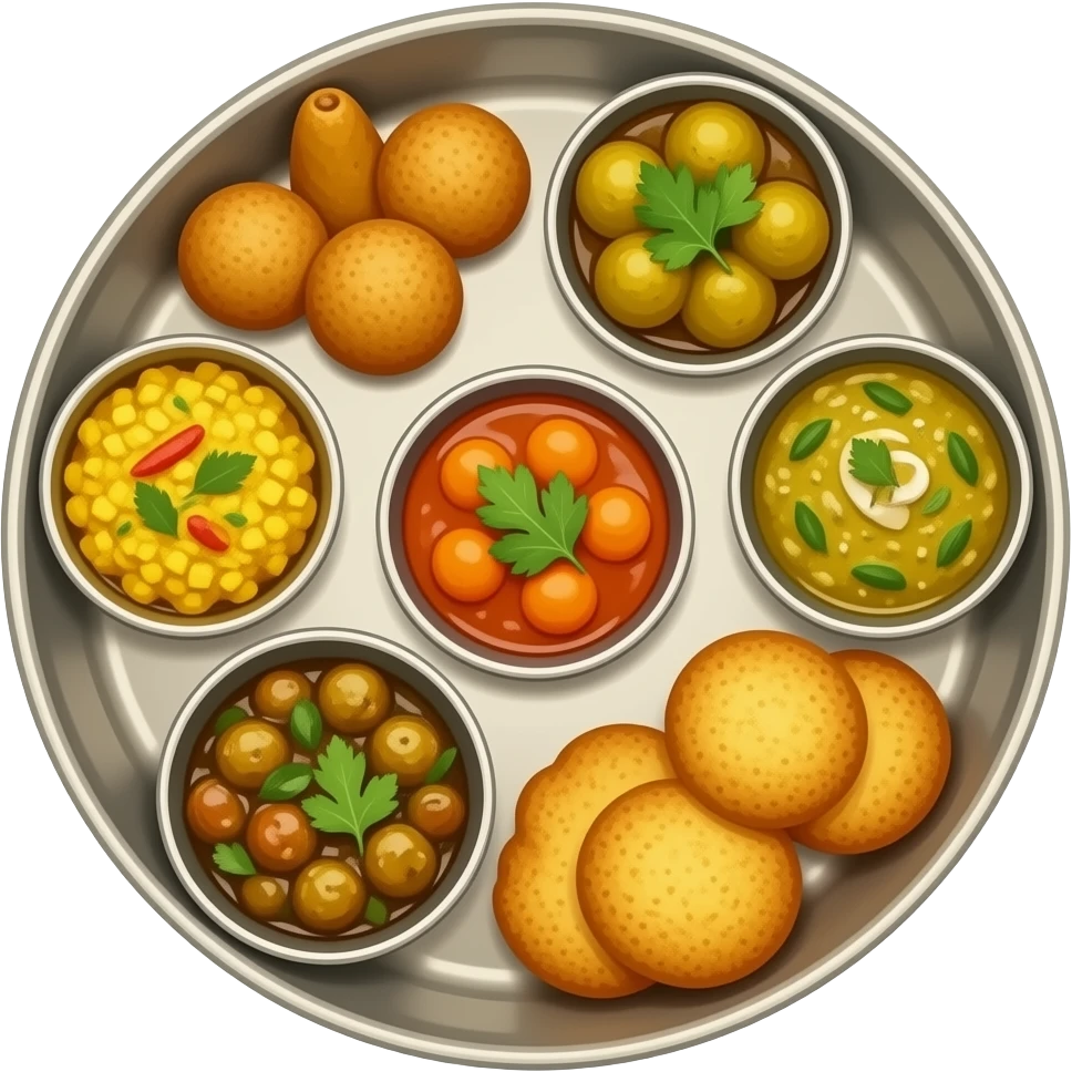Indian Kerala Dish Mix Thali emoji like 100% real emoji