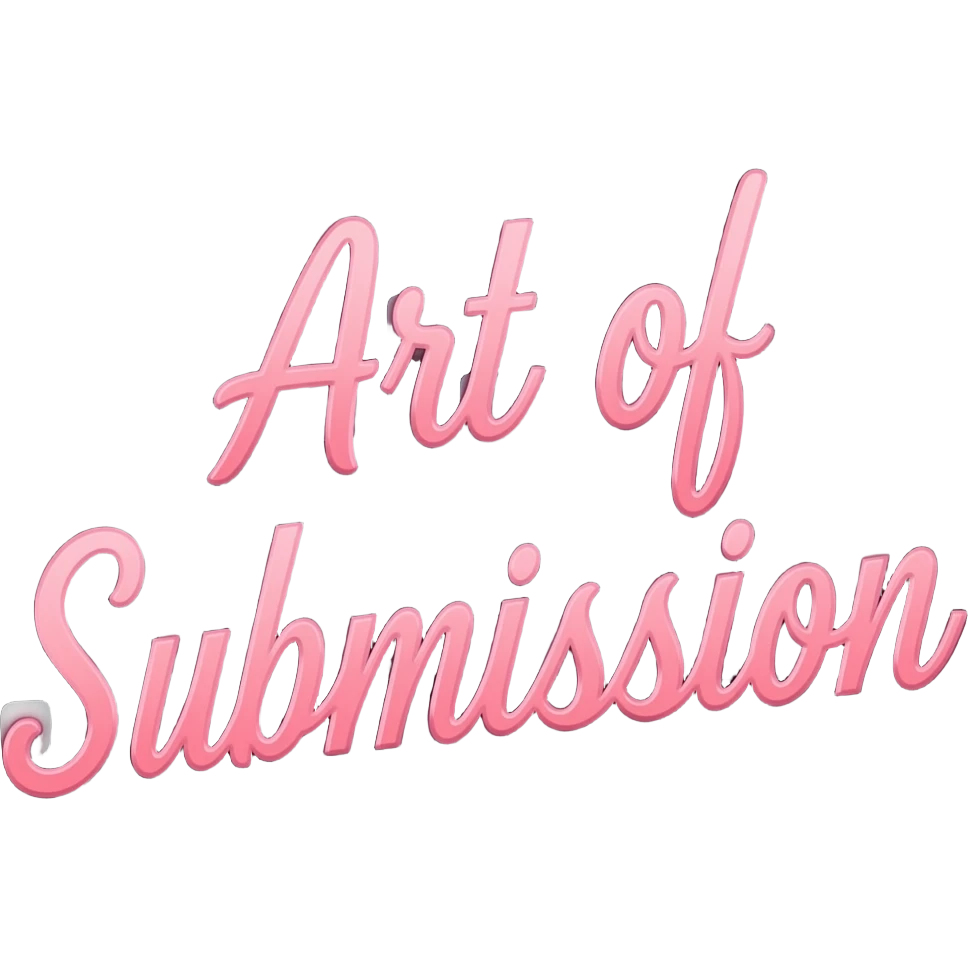 the words "Art of Submission" with pink letters on a black field emoji