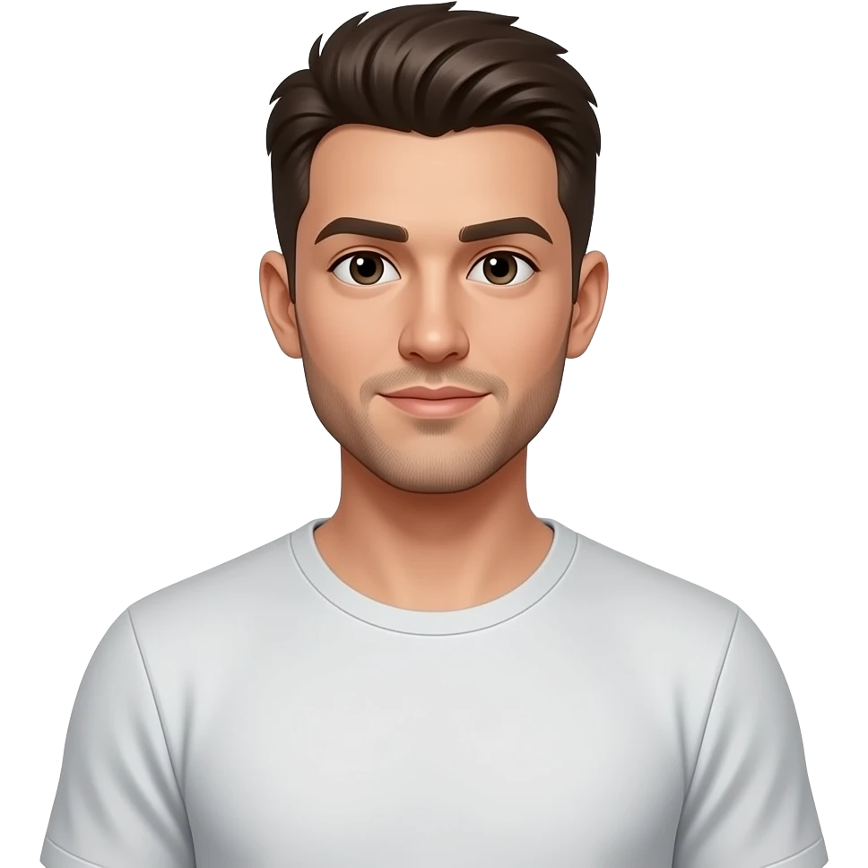 Erstelle ein Emoji von einem männlichen Oberkörper der im Fokus des Bildes steht emoji