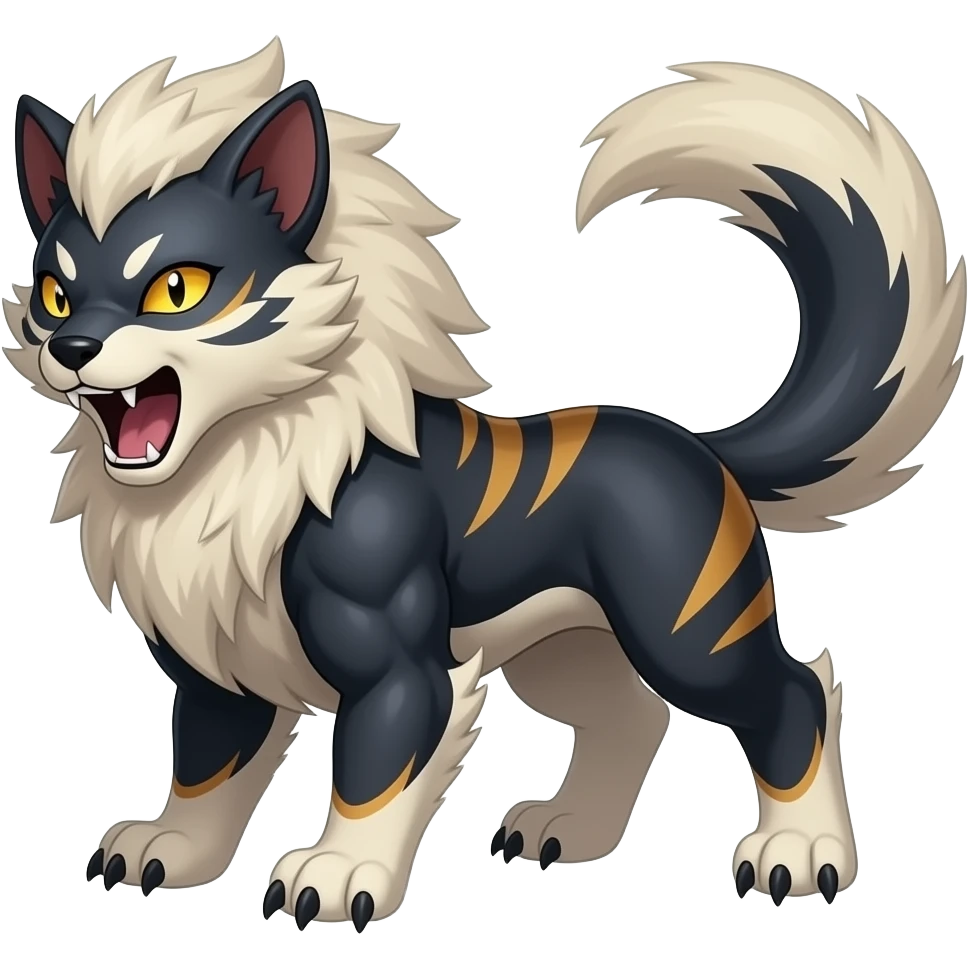 Pyroar-Furret-Shinx-Luxio-Luxray-Fakémon-animal-hybrid emoji