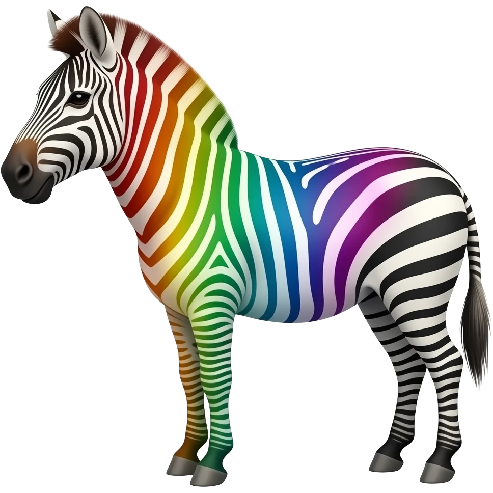 Rainbow zebra emoji