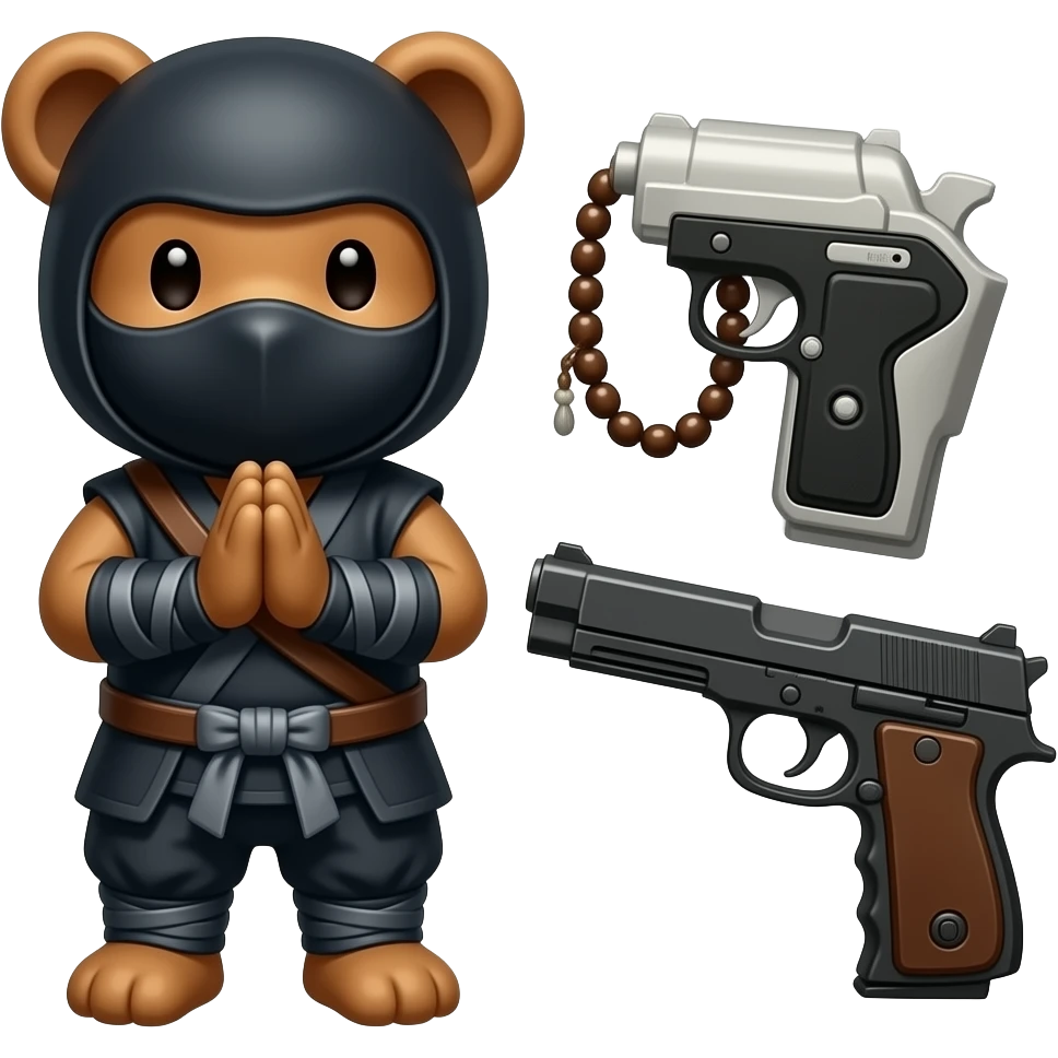 🥷🧸📿🔫 emoji