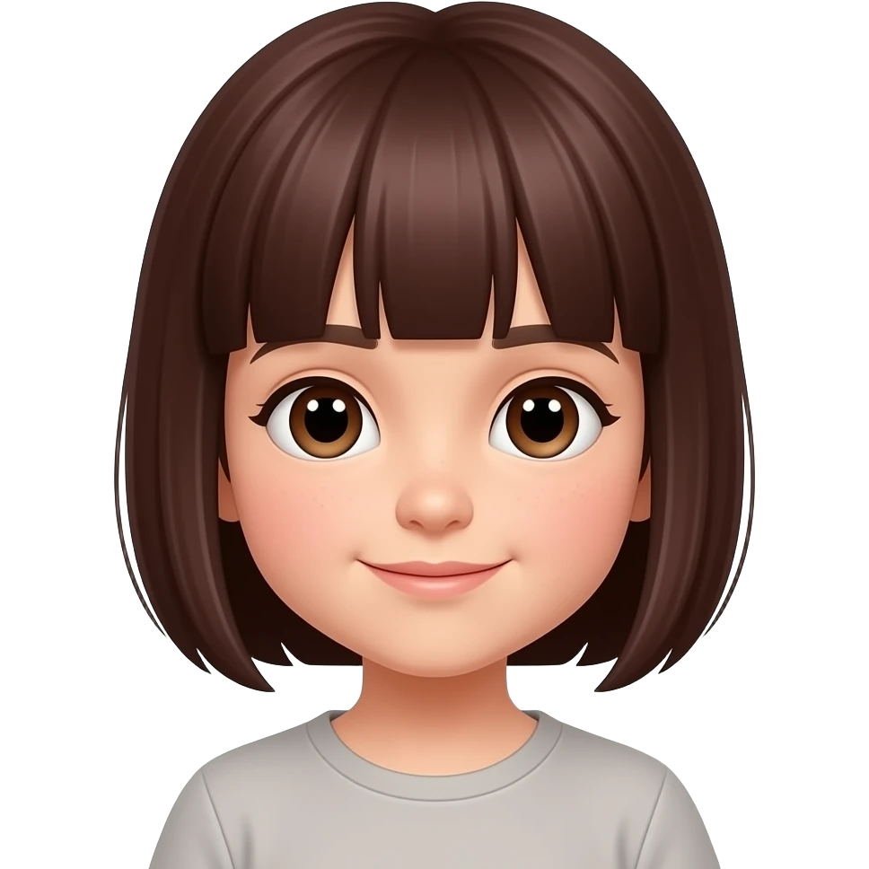 niño con cabello liso y corto de colo castallo oscuro emoji